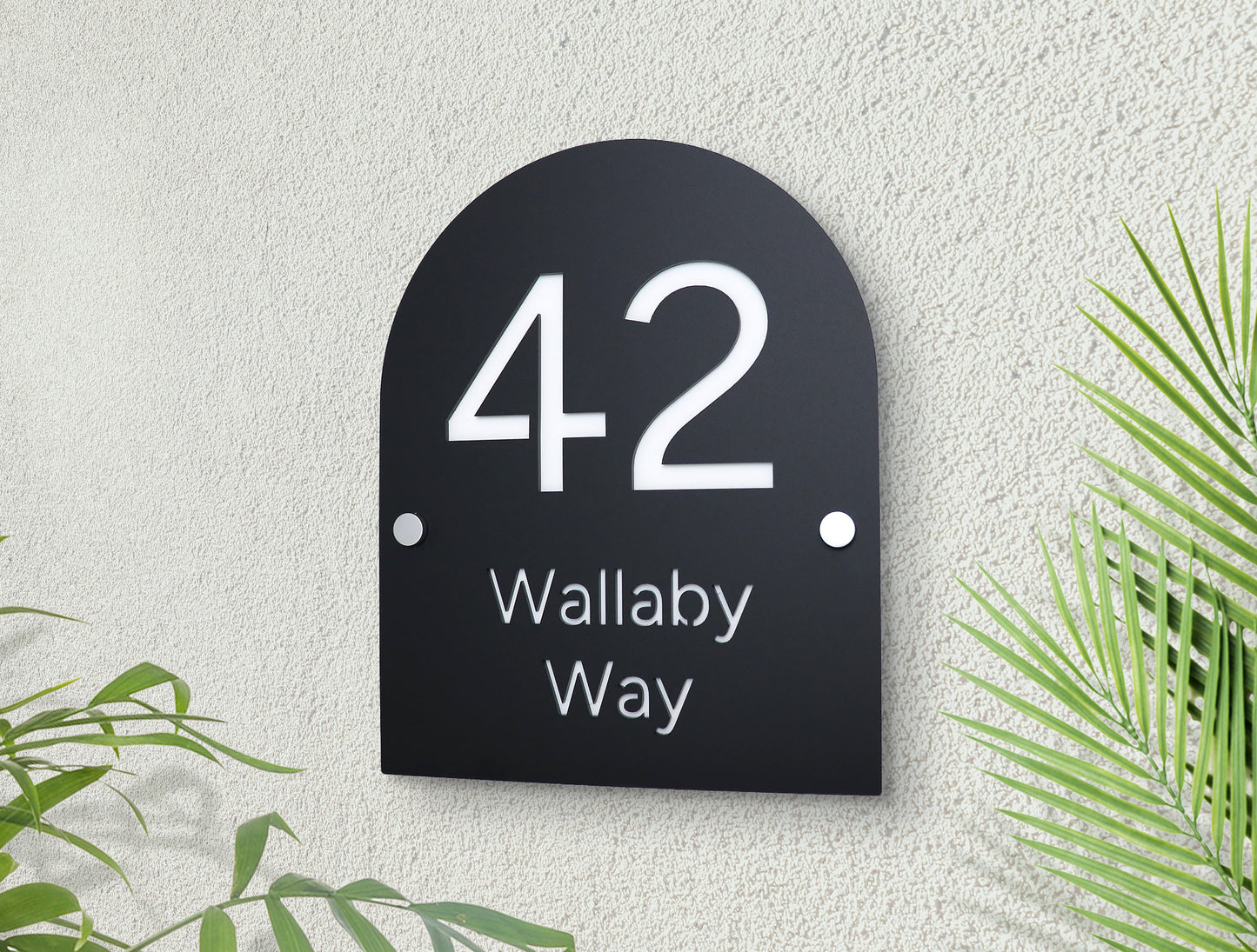 Custom Arch House Number Street Address Sign