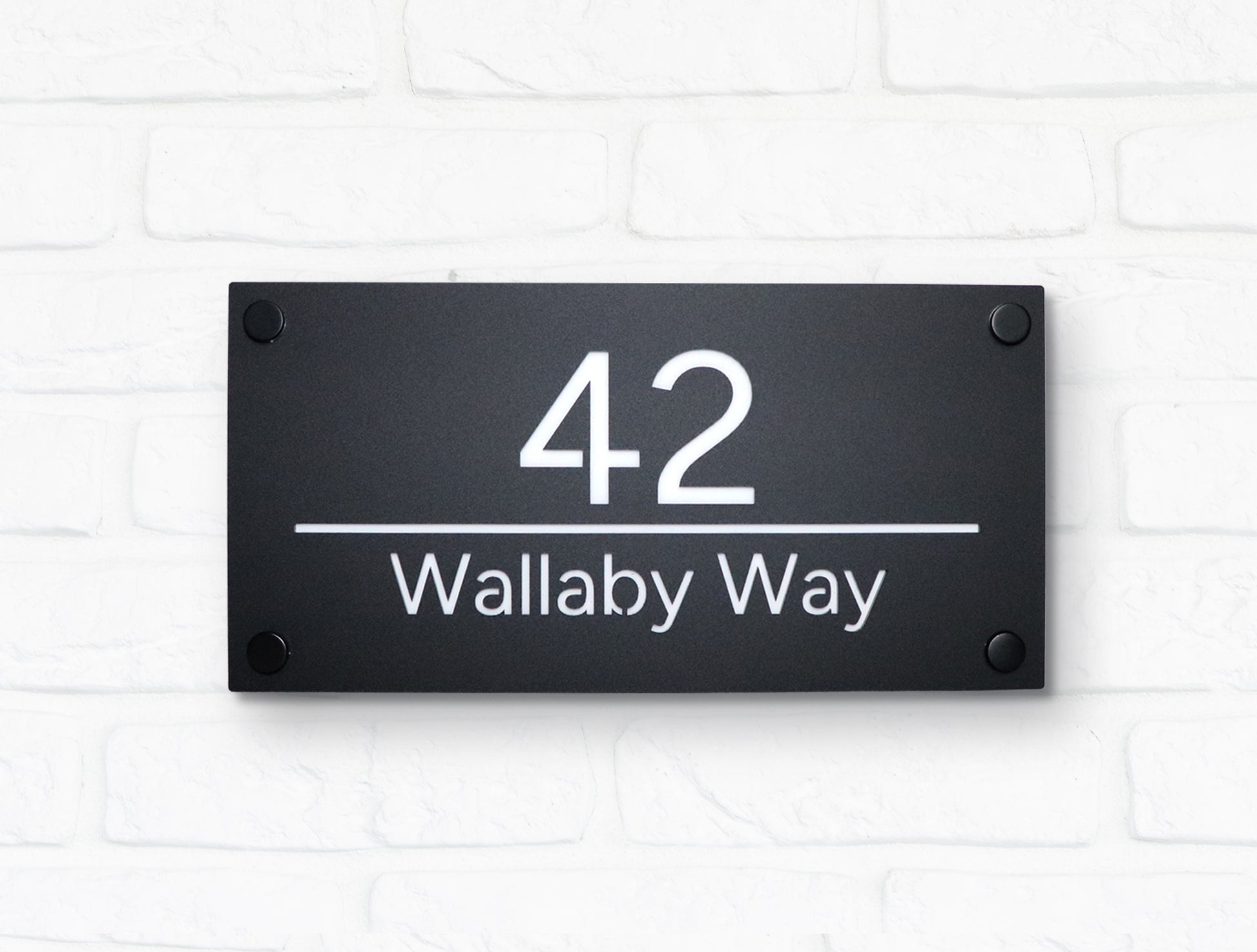 Custom Rectangle House Number Street Address Sign