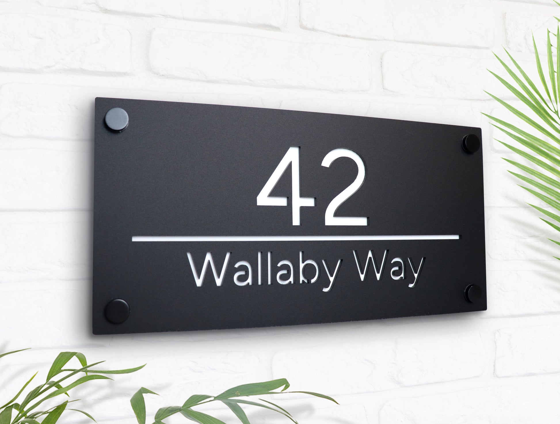 Custom Rectangle House Number Street Address Sign