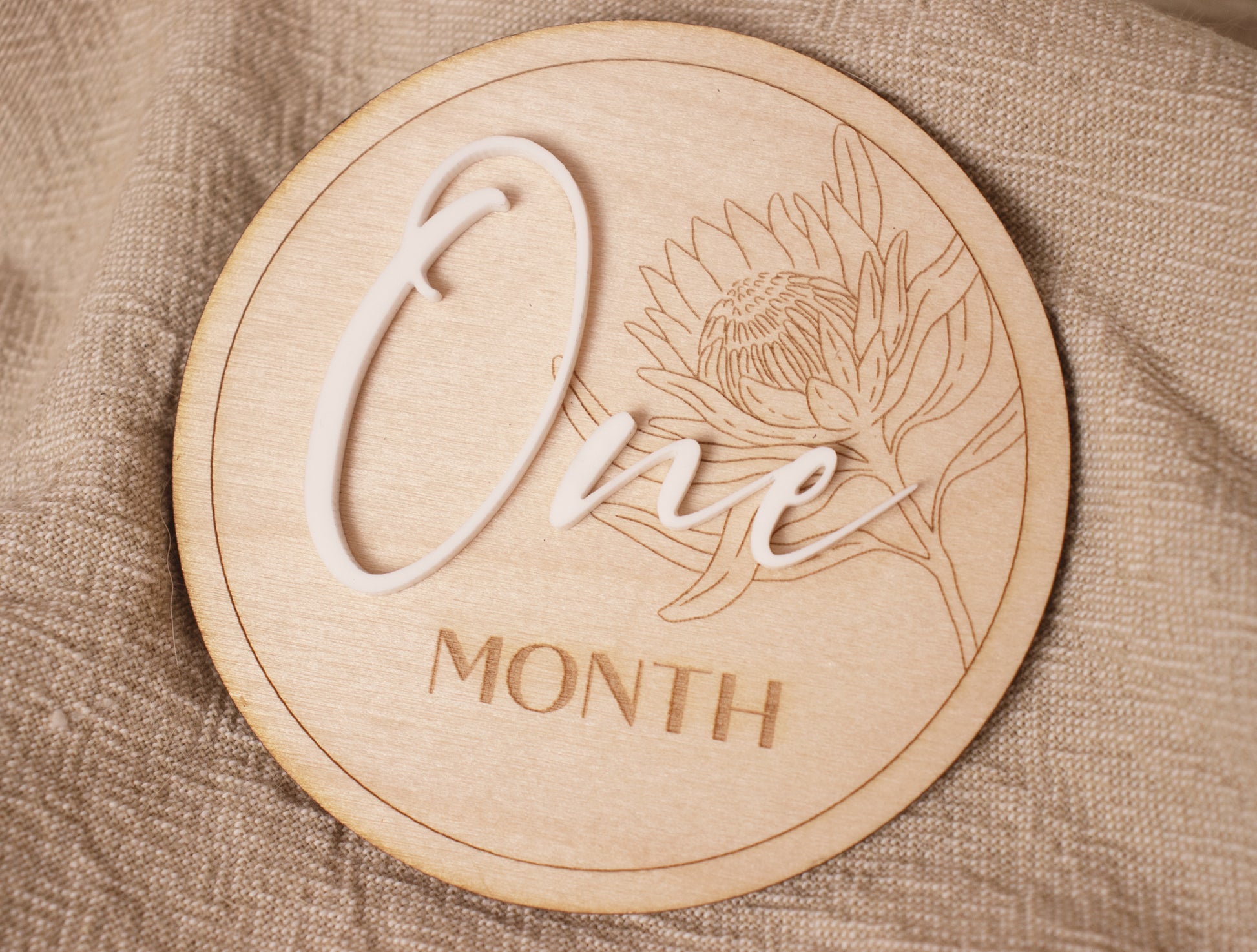 Engraved Floral Baby Milestone Disc Set Baby Shower Gift