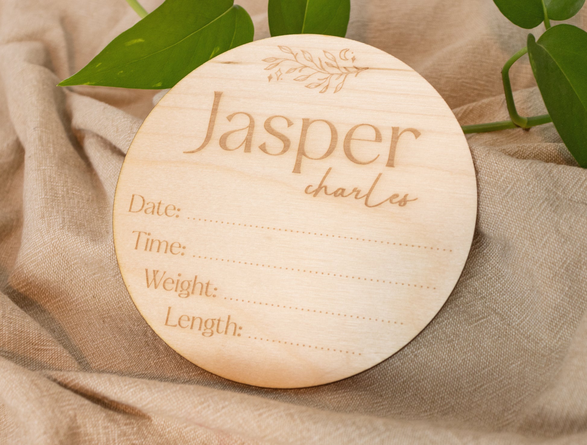 Engraved Floral Baby Milestone Disc Set Baby Shower Gift