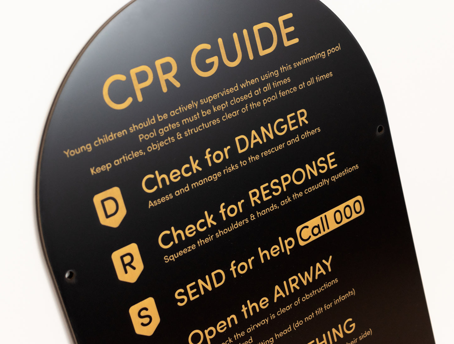 Modern Designer CPR Pool Safety Sign