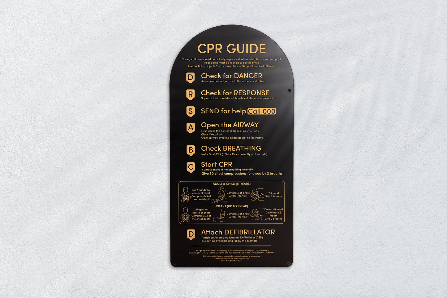 Modern Designer CPR Pool Safety Signs