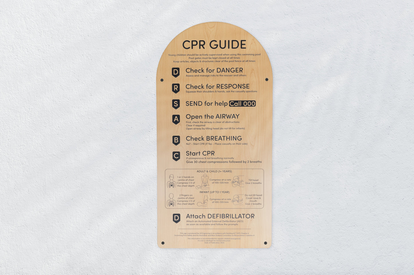 Modern Designer CPR Pool Safety Signs