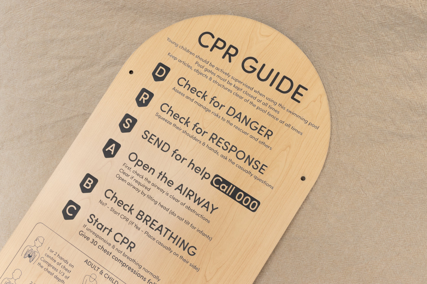 Modern Designer CPR Pool Safety Signs