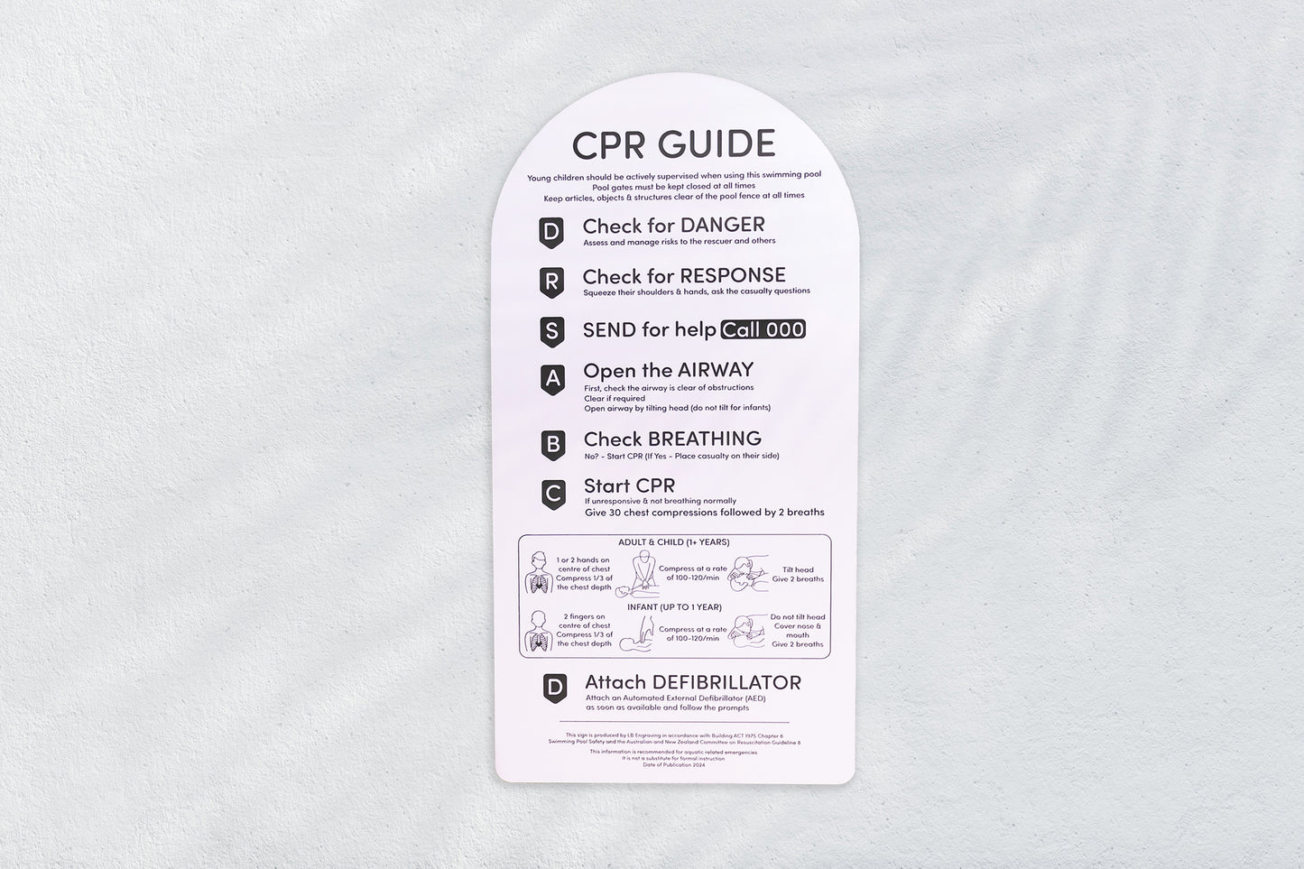 Modern Designer CPR Pool Safety Signs