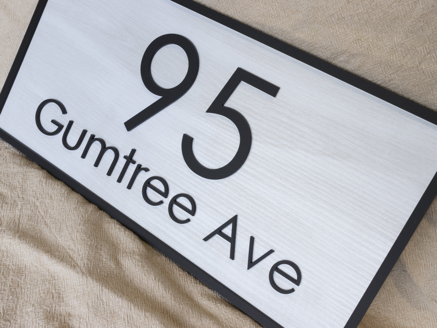 Custom Acrylic Wood Style House Address Sign - Rectangle