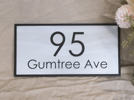 Custom Acrylic Wood Style House Address Sign - Rectangle